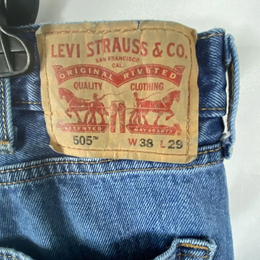 Levi's 505 Regular Fit Men's Jeans Medium Stonewash Straight Leg 38x29 505-4891